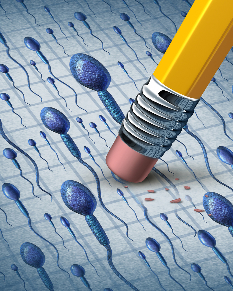 Illustration of sperm being erased